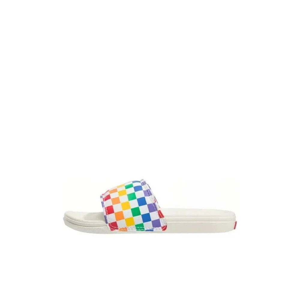 Vans La Costa VN0A5HTO196 Sandals Kids US 3 White Multi Check Slide JOBB1922